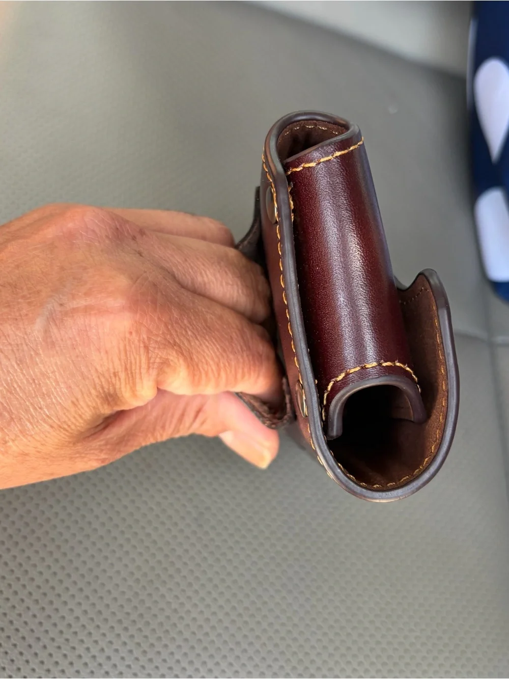 Montana West Brown & Black Embossed Flag Leather Phone Holster with belt loop.